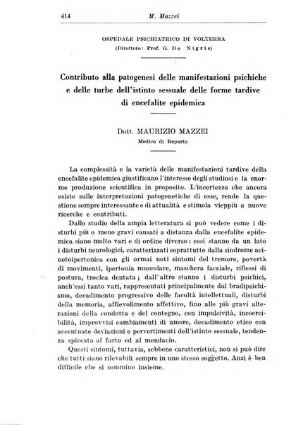 Neopsichiatria rassegna di psichiatria, neurologia, endocrinologia