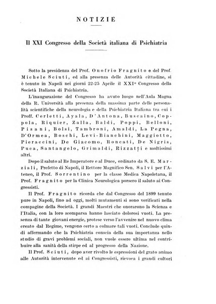 Neopsichiatria rassegna di psichiatria, neurologia, endocrinologia