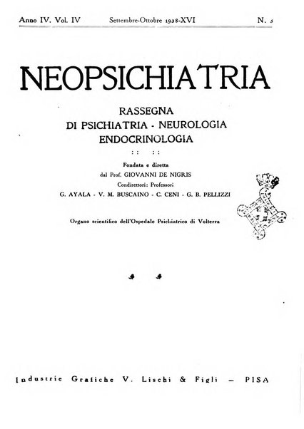 Neopsichiatria rassegna di psichiatria, neurologia, endocrinologia