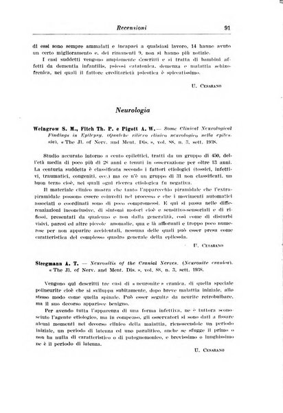 Neopsichiatria rassegna di psichiatria, neurologia, endocrinologia