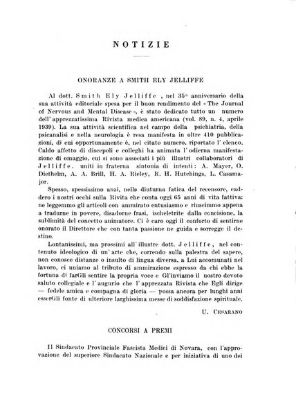 Neopsichiatria rassegna di psichiatria, neurologia, endocrinologia