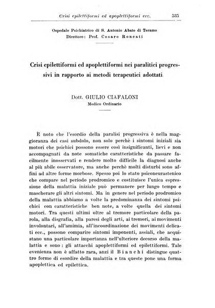 Neopsichiatria rassegna di psichiatria, neurologia, endocrinologia