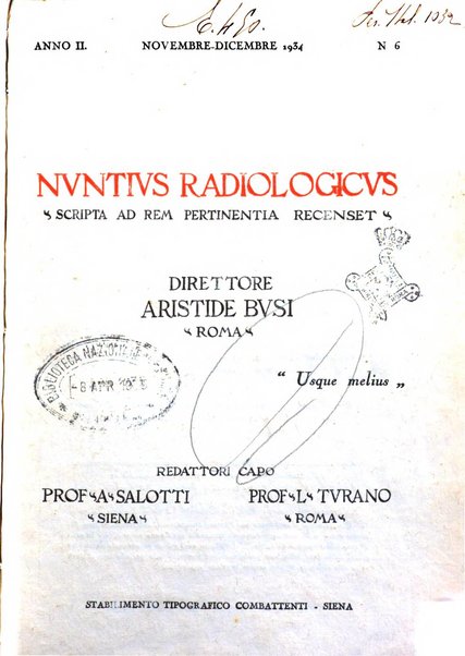 Nuntius radiologicus scripta ad rem pertinentia recenset