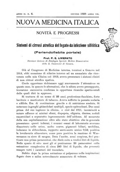 Nuova medicina italica rivista di medicina, scienze affini e problemi professionali