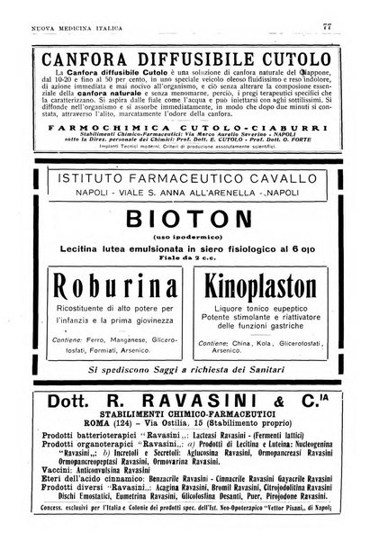 Nuova medicina italica rivista di medicina, scienze affini e problemi professionali