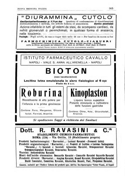 Nuova medicina italica rivista di medicina, scienze affini e problemi professionali