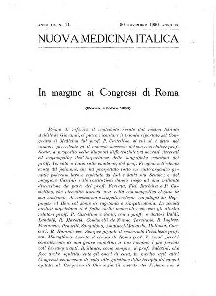 Nuova medicina italica rivista di medicina, scienze affini e problemi professionali