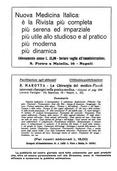 Nuova medicina italica rivista di medicina, scienze affini e problemi professionali