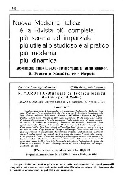 Nuova medicina italica rivista di medicina, scienze affini e problemi professionali