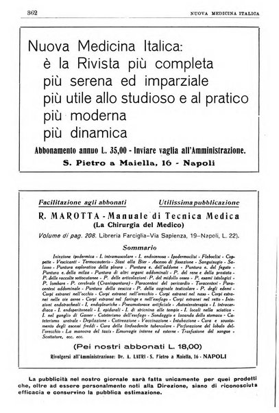 Nuova medicina italica rivista di medicina, scienze affini e problemi professionali