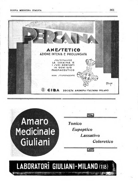 Nuova medicina italica rivista di medicina, scienze affini e problemi professionali