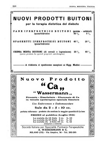 Nuova medicina italica rivista di medicina, scienze affini e problemi professionali