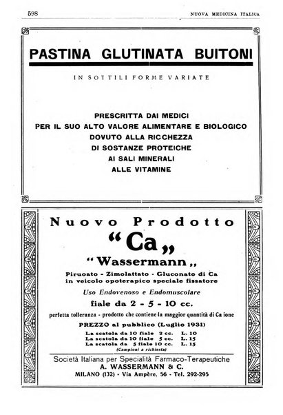 Nuova medicina italica rivista di medicina, scienze affini e problemi professionali