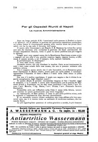 Nuova medicina italica rivista di medicina, scienze affini e problemi professionali