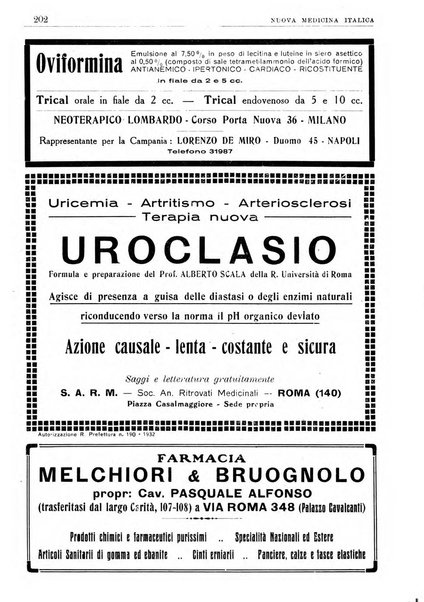 Nuova medicina italica rivista di medicina, scienze affini e problemi professionali