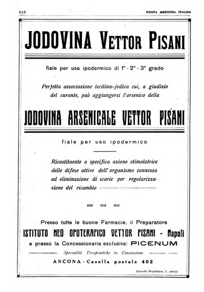 Nuova medicina italica rivista di medicina, scienze affini e problemi professionali