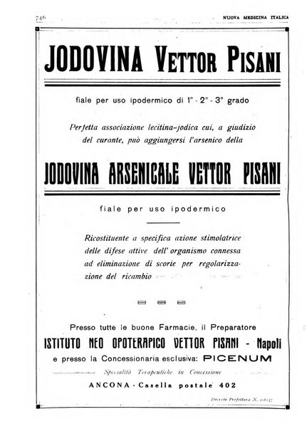 Nuova medicina italica rivista di medicina, scienze affini e problemi professionali