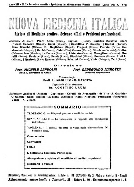 Nuova medicina italica rivista di medicina, scienze affini e problemi professionali