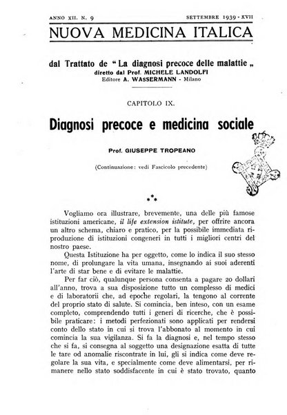 Nuova medicina italica rivista di medicina, scienze affini e problemi professionali