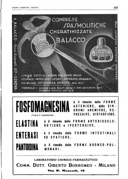 Nuova medicina italica rivista di medicina, scienze affini e problemi professionali