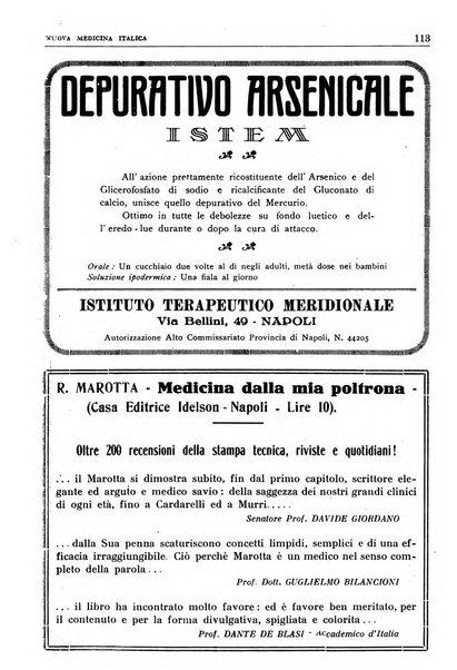 Nuova medicina italica rivista di medicina, scienze affini e problemi professionali