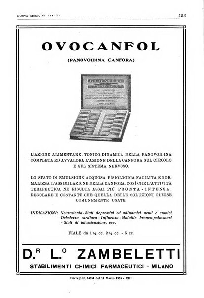 Nuova medicina italica rivista di medicina, scienze affini e problemi professionali