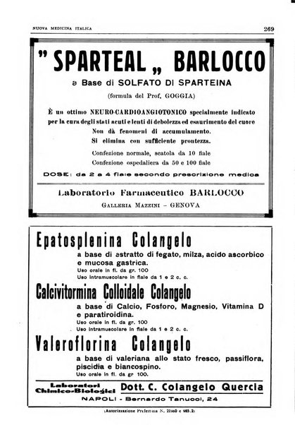 Nuova medicina italica rivista di medicina, scienze affini e problemi professionali