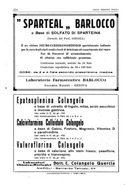 Nuova medicina italica rivista di medicina, scienze affini e problemi professionali