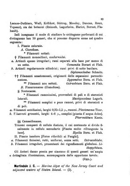 La nuova Notarisia rassegna trimestrale consacrata allo studio delle alghe