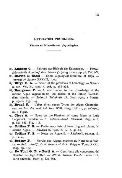 La nuova Notarisia rassegna trimestrale consacrata allo studio delle alghe