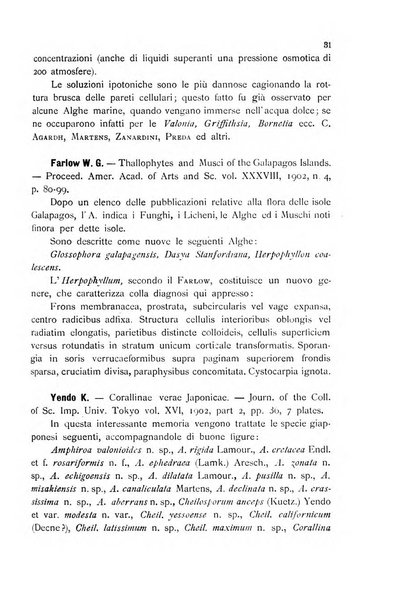 La nuova Notarisia rassegna trimestrale consacrata allo studio delle alghe