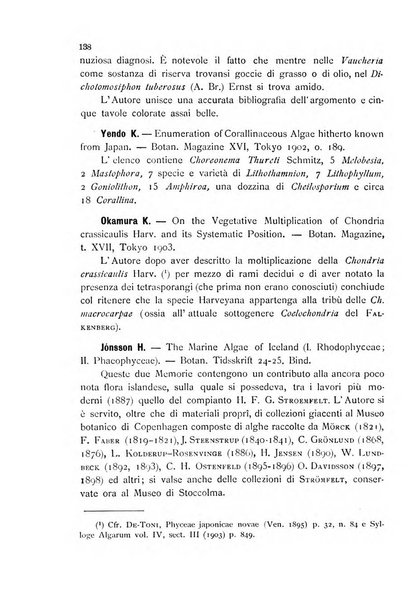 La nuova Notarisia rassegna trimestrale consacrata allo studio delle alghe