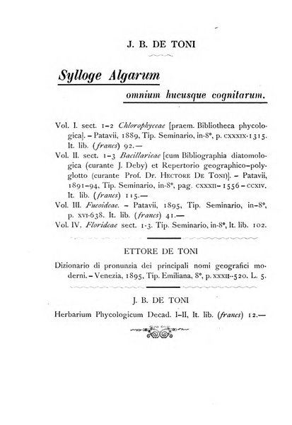 La nuova Notarisia rassegna trimestrale consacrata allo studio delle alghe