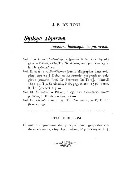 La nuova Notarisia rassegna trimestrale consacrata allo studio delle alghe