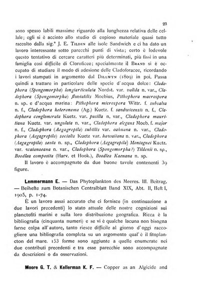 La nuova Notarisia rassegna trimestrale consacrata allo studio delle alghe