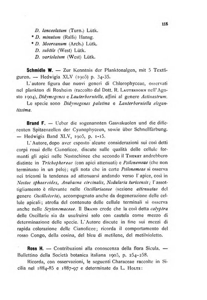 La nuova Notarisia rassegna trimestrale consacrata allo studio delle alghe