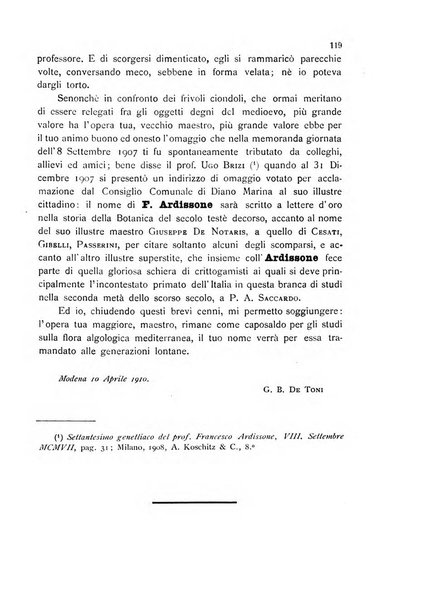 La nuova Notarisia rassegna trimestrale consacrata allo studio delle alghe