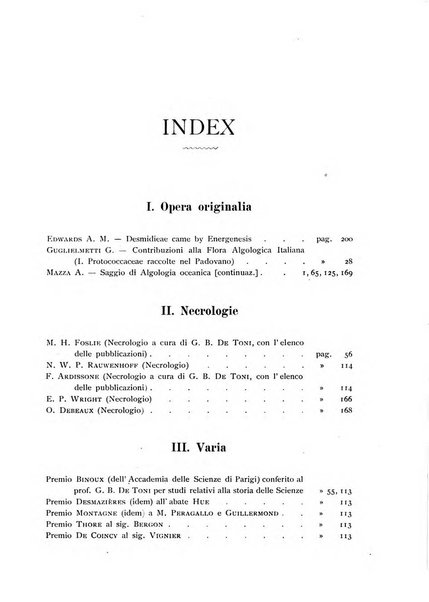 La nuova Notarisia rassegna trimestrale consacrata allo studio delle alghe