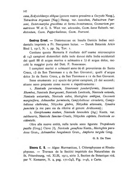 La nuova Notarisia rassegna trimestrale consacrata allo studio delle alghe