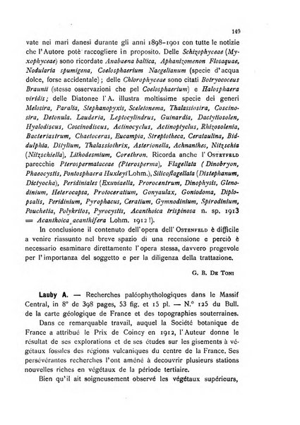 La nuova Notarisia rassegna trimestrale consacrata allo studio delle alghe