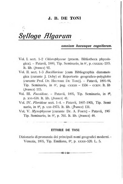 La nuova Notarisia rassegna trimestrale consacrata allo studio delle alghe