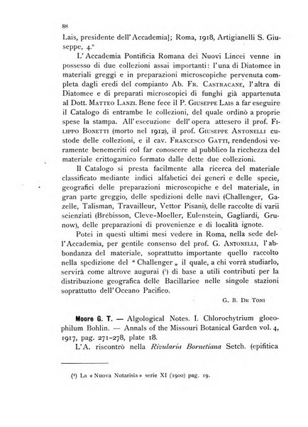 La nuova Notarisia rassegna trimestrale consacrata allo studio delle alghe