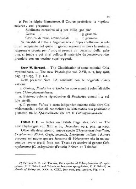 La nuova Notarisia rassegna trimestrale consacrata allo studio delle alghe