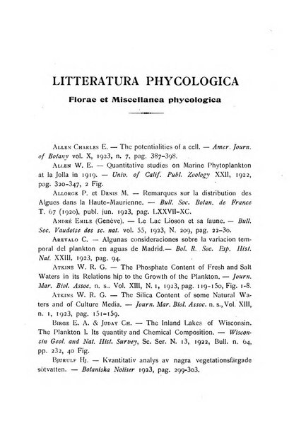 La nuova Notarisia rassegna trimestrale consacrata allo studio delle alghe