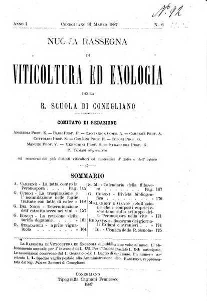 Nuova rassegna di viticoltura ed enologia della Regia scuola di Conegliano