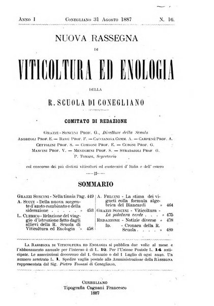 Nuova rassegna di viticoltura ed enologia della Regia scuola di Conegliano