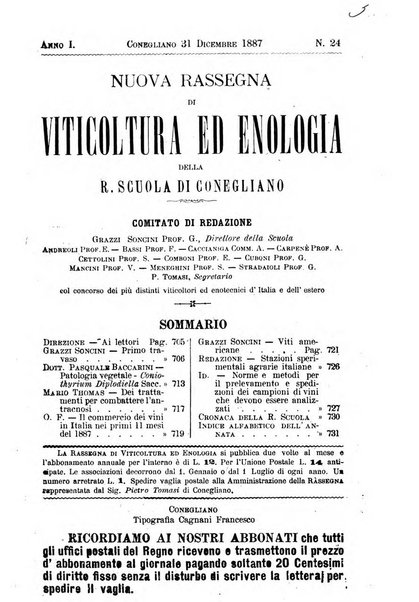 Nuova rassegna di viticoltura ed enologia della Regia scuola di Conegliano