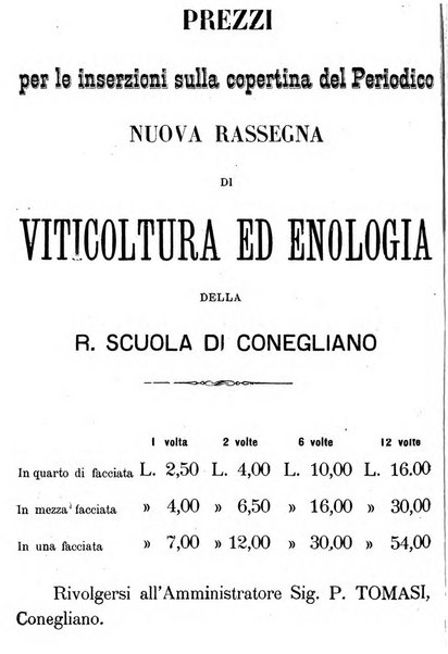 Nuova rassegna di viticoltura ed enologia della Regia scuola di Conegliano