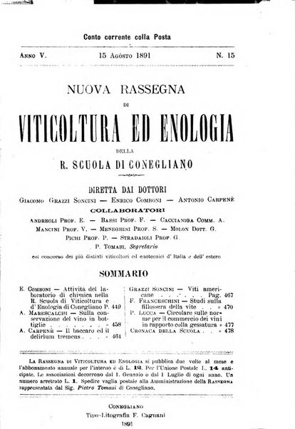 Nuova rassegna di viticoltura ed enologia della Regia scuola di Conegliano