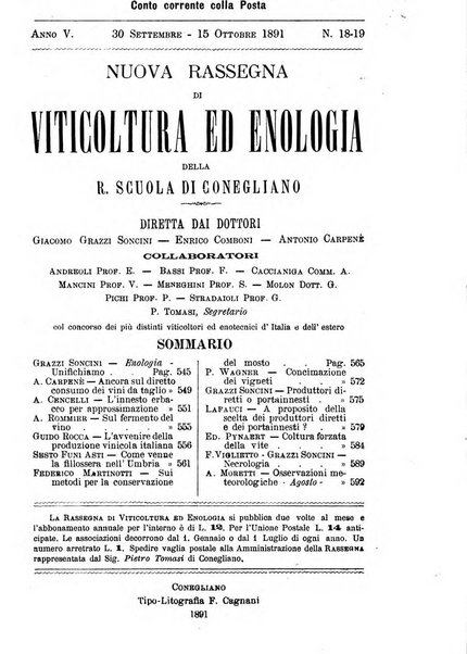 Nuova rassegna di viticoltura ed enologia della Regia scuola di Conegliano